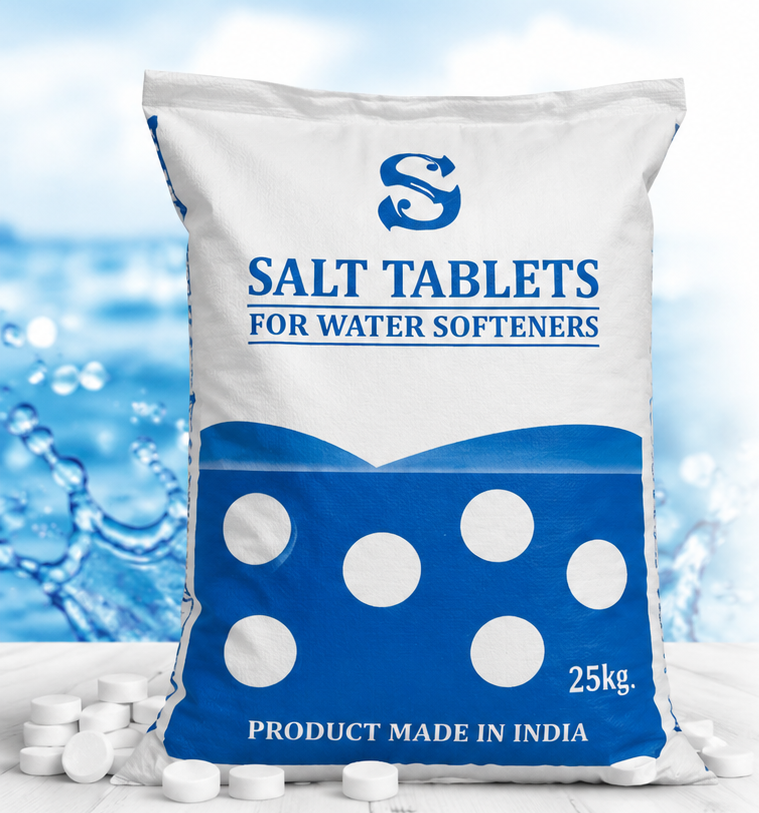 salt tablets, water softener salt tablets, water softener salt, industrial salt tablets, 25kg salt tablets, high purity salt tablets, water treatment salt, resin regeneration salt, water softener chemicals, made in India salt tablets, water softener products, salt tablets supplier, industrial water softener salt, premium salt tablets, water purification salt
